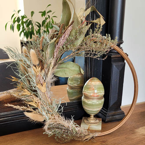 Couronne de fleurs séchées