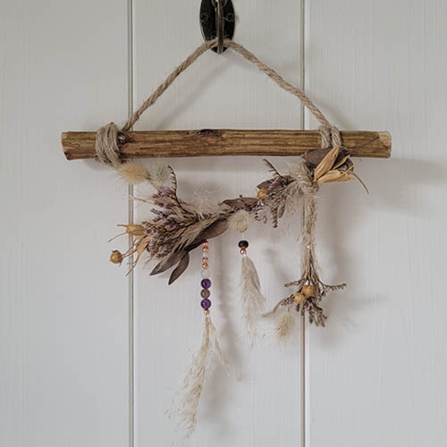 Couronne de fleurs séchées